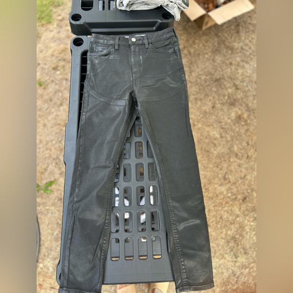 ASOS DESIGN high rise 'lift and contour' skinny jeans in coated black - Picture 9 of 11